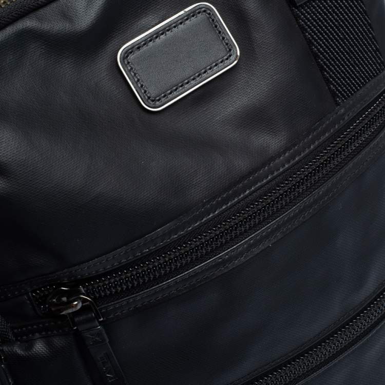 Pre Owned Tumi Black Coated Canvas and Leather Alpha 3 Brief Pack Backpack