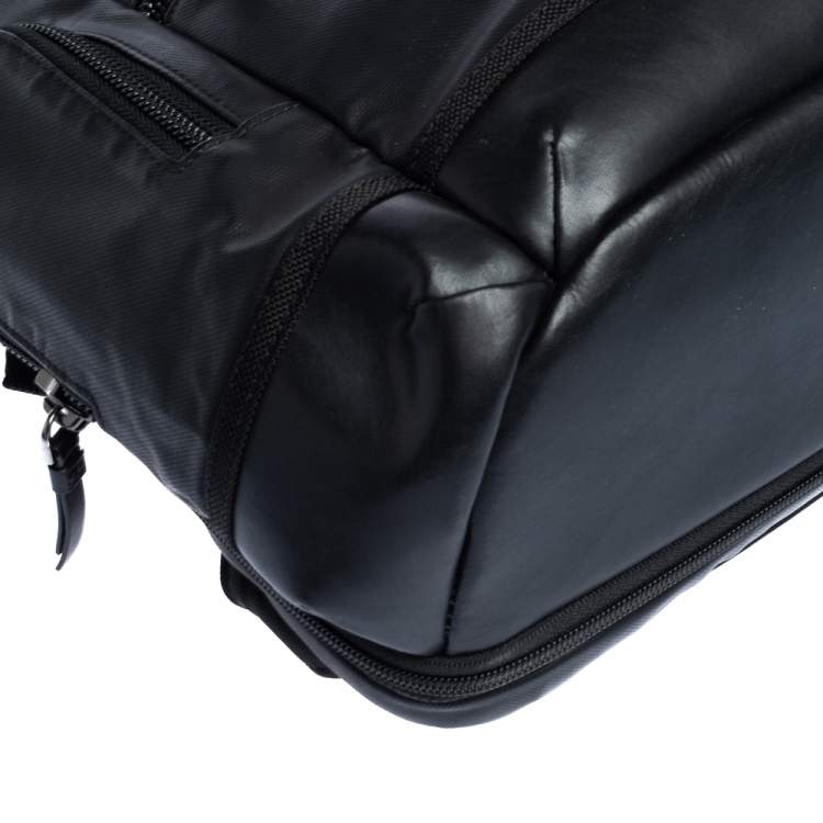 Pre Owned Tumi Black Coated Canvas and Leather Alpha 3 Brief Pack Backpack