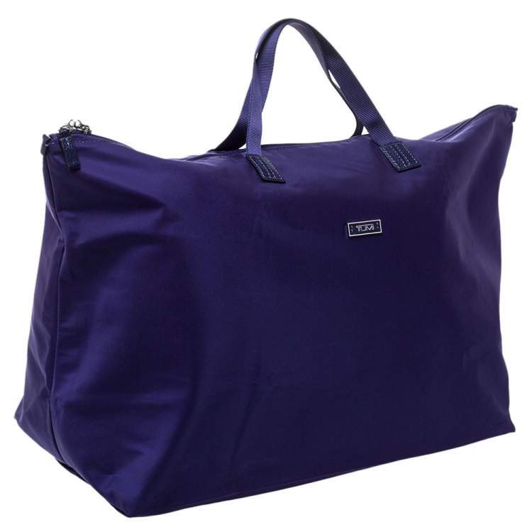 Pre Owned TUMI Purple Nylon Shopper Tote