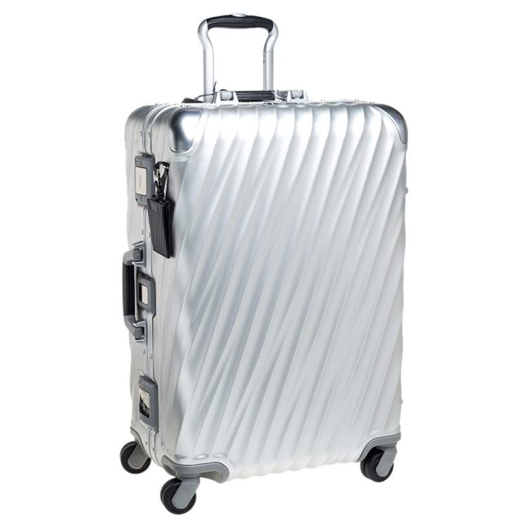 Pre Owned TUMI Silver Aluminum 4 Wheel Short Trip Packing Case 19 Degrees Luggage 65