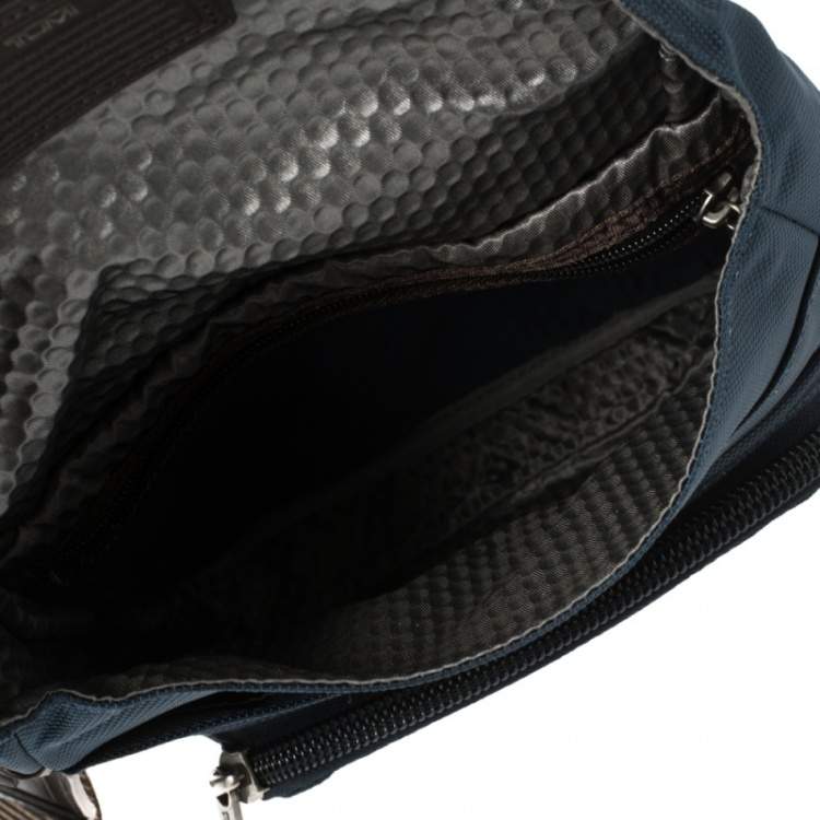 Pre Owned Tumi Blue/Brown Nylon and Leather Alpha Bravo Barstow Messenger Bag