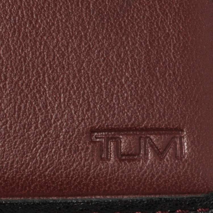 Pre Owned Tumi Black Leather Bifold Card Case