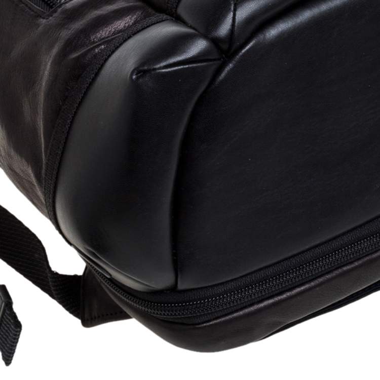 Pre Owned TUMI Dark Brown/Black Leather Alpha Bravo Knox Backpack