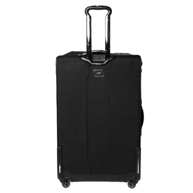 Pre Owned TUMI Black Canvas Arrive Extended Dual Access 4 Wheeled Packing Case Luggage