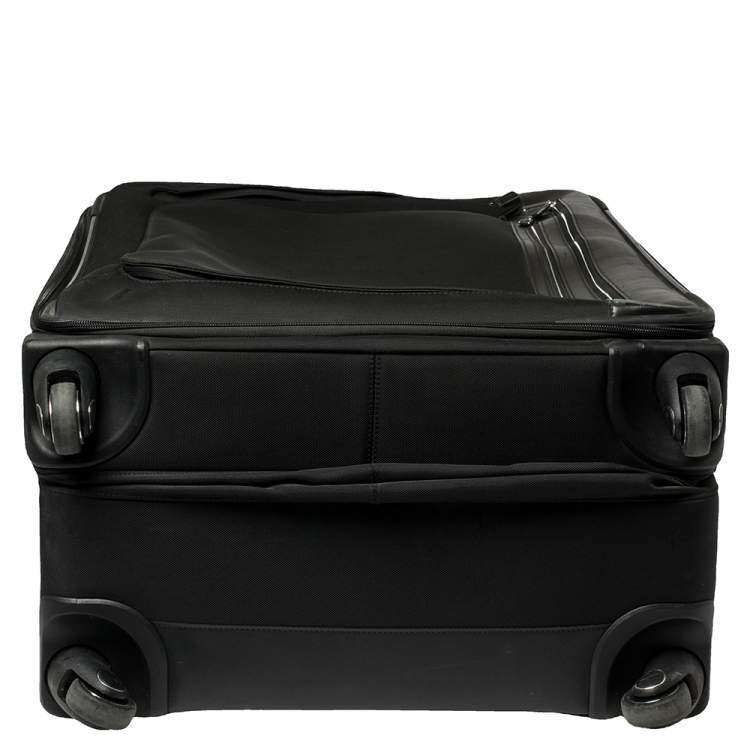 Pre Owned TUMI Black Canvas Arrive Extended Dual Access 4 Wheeled Packing Case Luggage