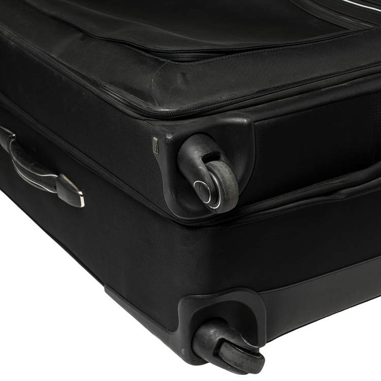 Pre Owned TUMI Black Canvas Arrive Extended Dual Access 4 Wheeled Packing Case Luggage