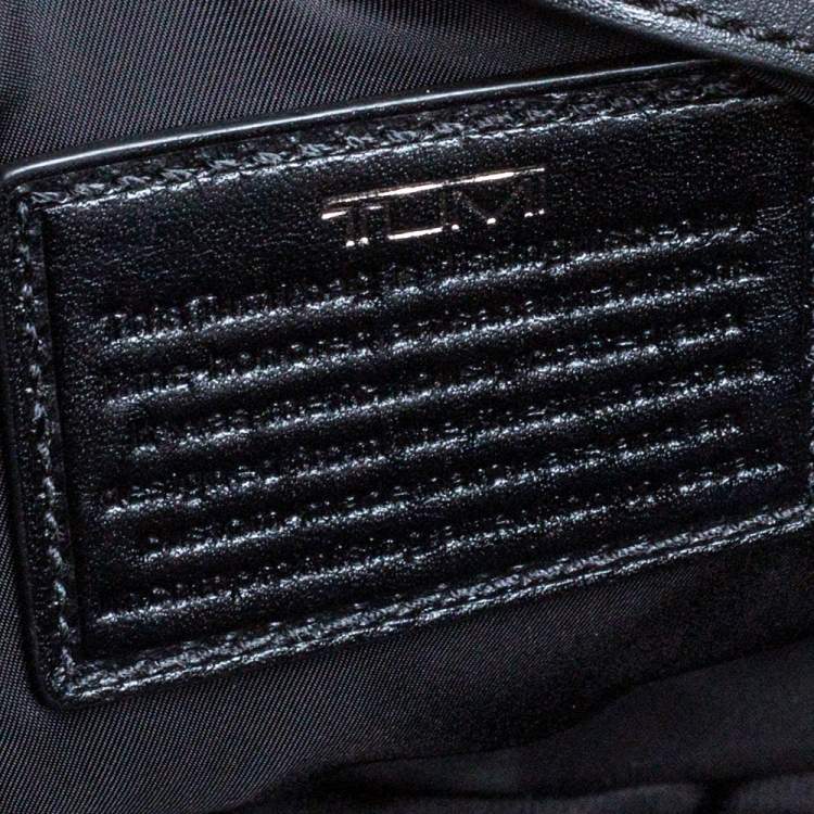 Pre Owned TUMI Black Leather Front Pocket Flap Messenger Bag
