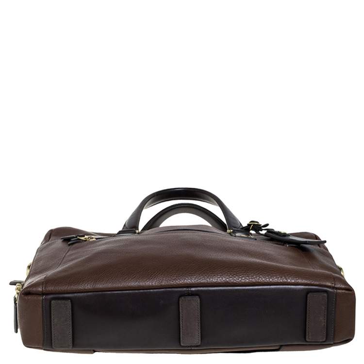 Pre Owned TUMI Brown Leather Double Zip Briefcase