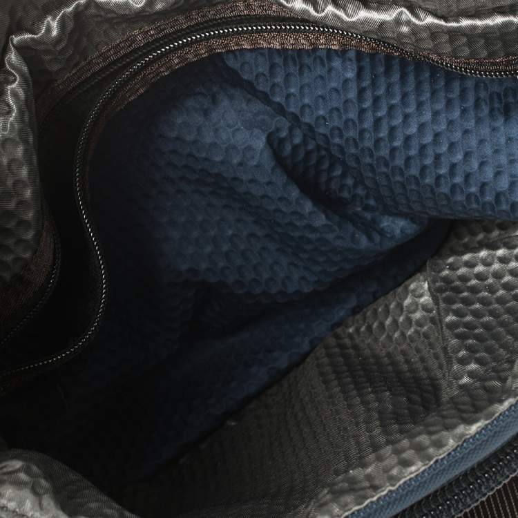 Pre Owned TUMI Blue/Brown Nylon and Leather Bravo Barstow Messenger Bag