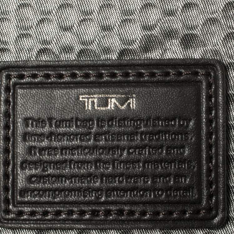 Pre Owned TUMI Blue/Brown Nylon and Leather Bravo Barstow Messenger Bag
