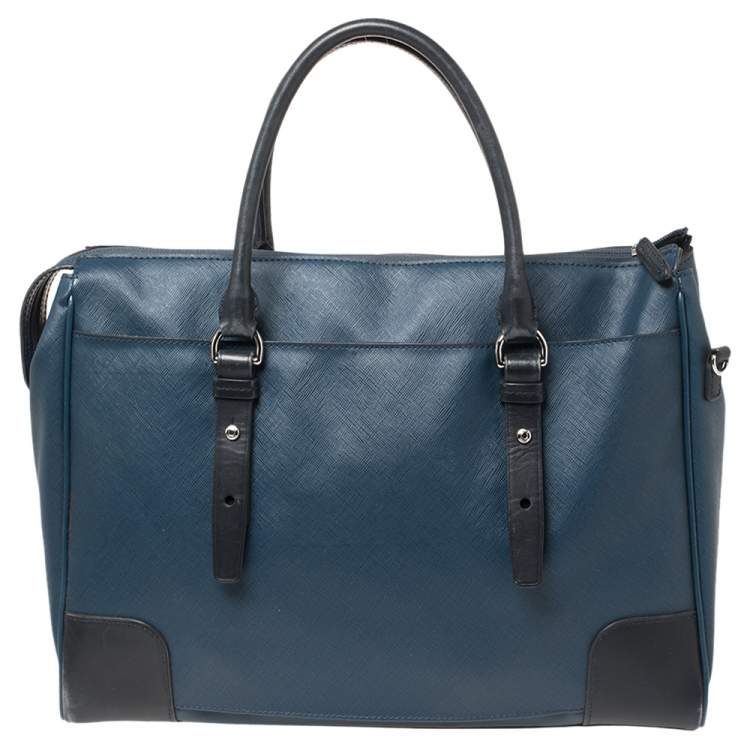 Pre Owned Tumi Blue Leather Tote