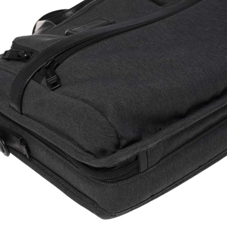 Pre Owned TUMI Dark Grey/Black Fabric and Leather Alpha 2 T Pass Laptop Briefcase