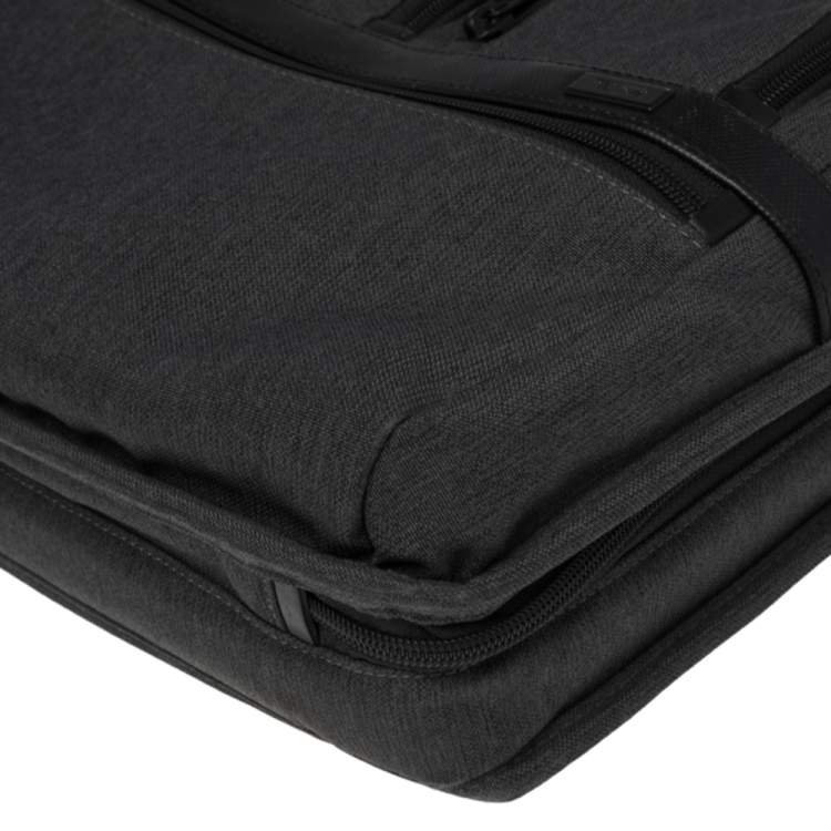 Pre Owned TUMI Dark Grey/Black Fabric and Leather Alpha 2 T Pass Laptop Briefcase