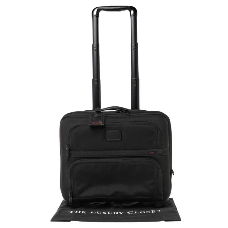 Pre Owned TUMI Black Nylon 2 Wheel Alpha Expandable Compact Carry On Luggage