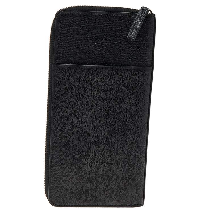Pre Owned Tumi Black Leather Zip Around Wallet