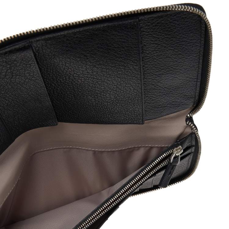 Pre Owned Tumi Black Leather Zip Around Wallet