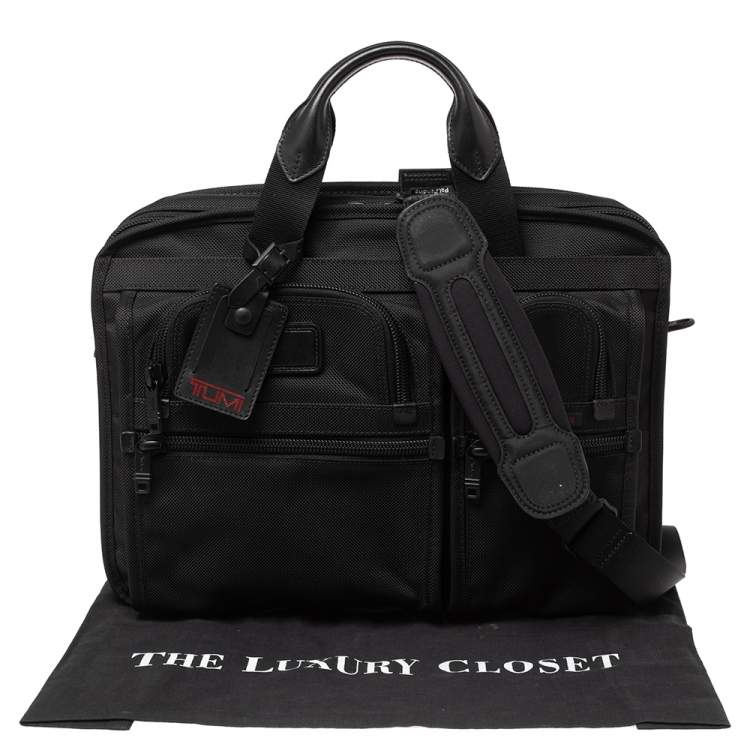 Pre Owned TUMI Black Nylon Alpha T-Pass Expandable Laptop Briefcase
