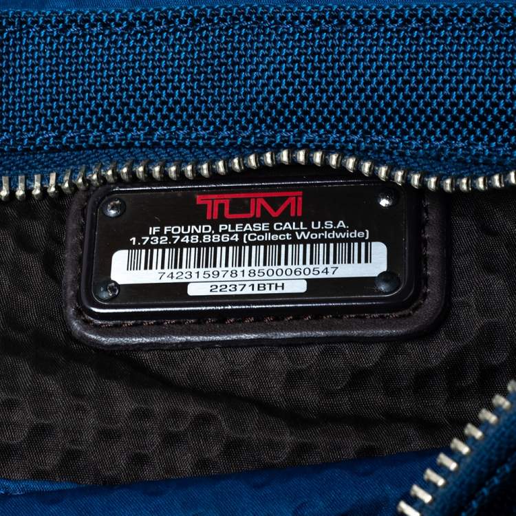 Pre Owned TUMI Blue/Brown Nylon and Leather Alpha Bravo Messenger Bag