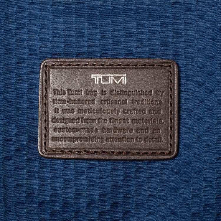 Pre Owned TUMI Blue/Brown Nylon and Leather Alpha Bravo Messenger Bag