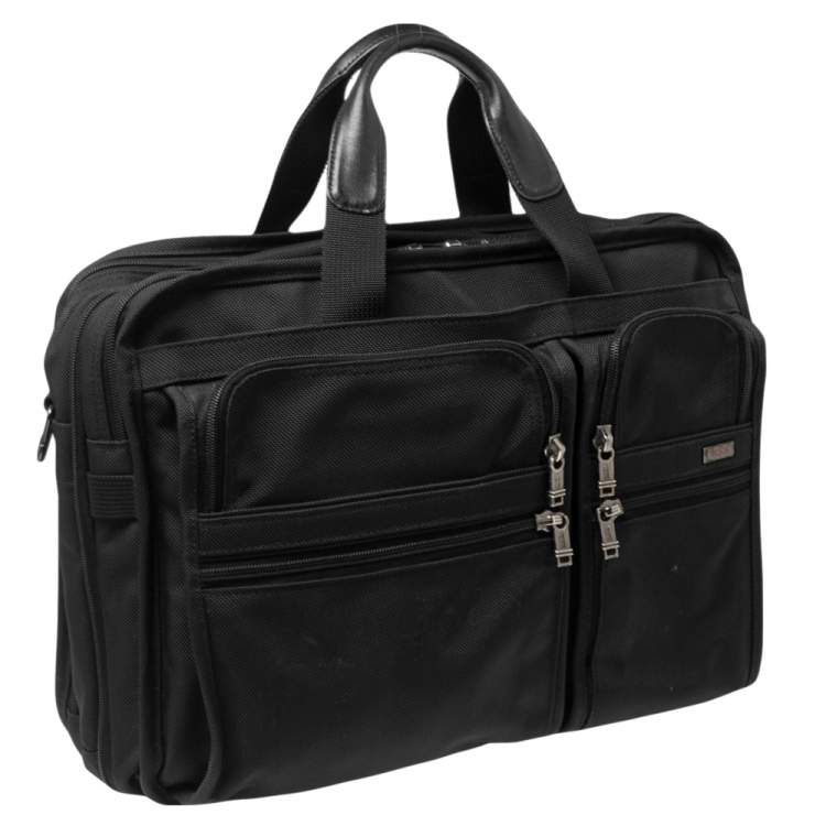 Pre Owned TUMI Black Ballistic Nylon Expandable Organizer Laptop Briefcase