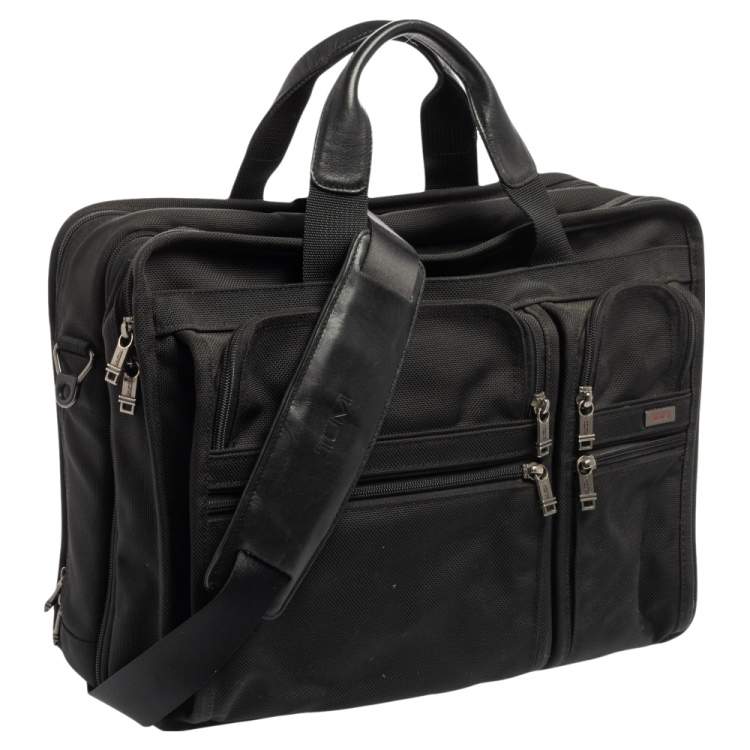 Pre Owned TUMI Black Nylon Gen 4.2 Organizer Portfolio Briefcase