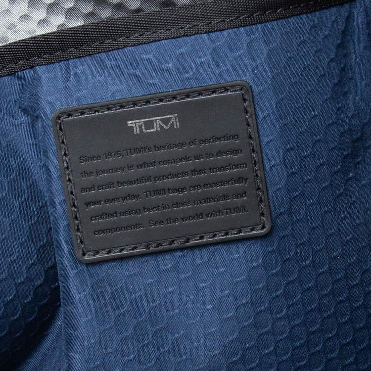 Pre Owned TUMI Navy Blue/Black Nylon and Leather Bravo Alpha Aviano Slim Briefcase