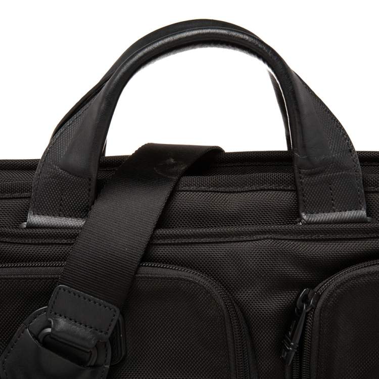 Pre Owned TUMI Black Nylon and Leather Alpha 2 T Pass Briefcase