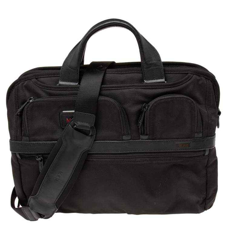 TUMI Black Nylon and Leather Alpha 2 T Pass Briefcase TUMI | The Luxury ...