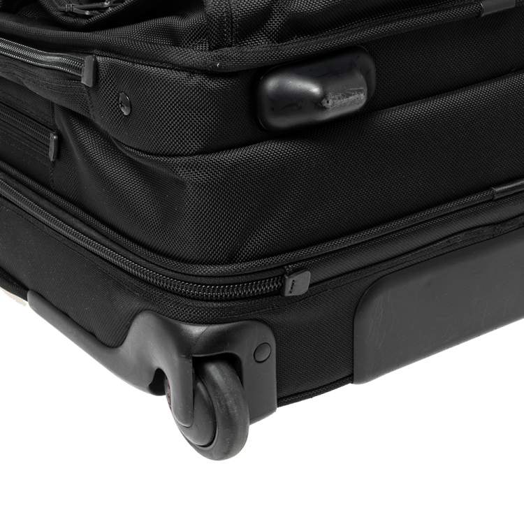 Pre Owned Tumi Black Nylon 2 Wheeled Alpha Rolling Briefcase 