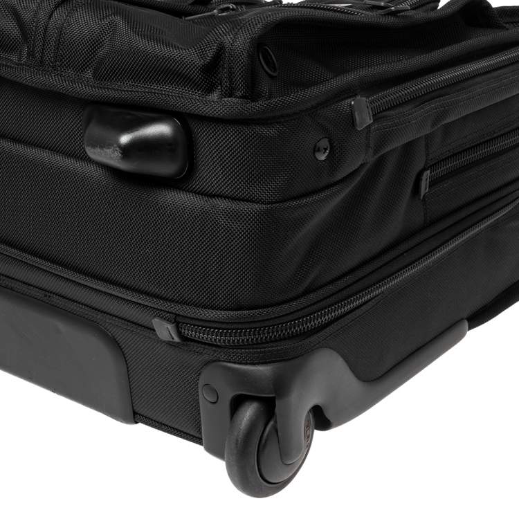 Pre Owned Tumi Black Nylon 2 Wheeled Alpha Rolling Briefcase 