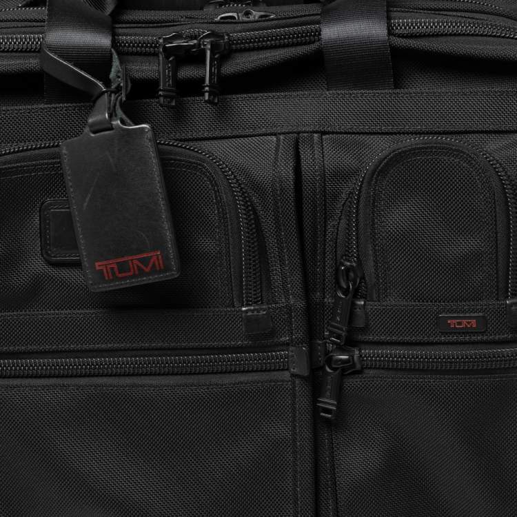 Pre Owned Tumi Black Nylon 2 Wheeled Alpha Rolling Briefcase 