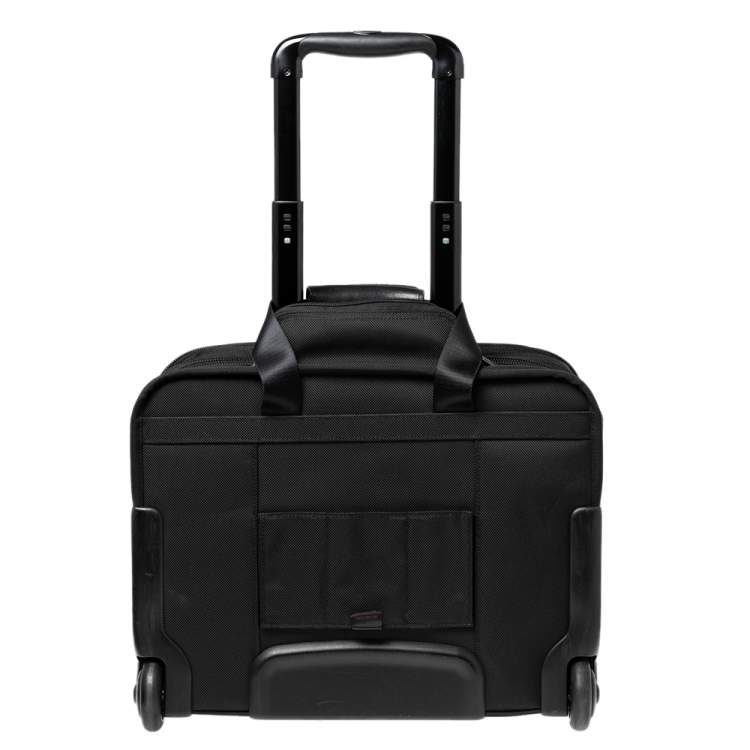Pre Owned Tumi Black Nylon 2 Wheeled Alpha Rolling Briefcase 