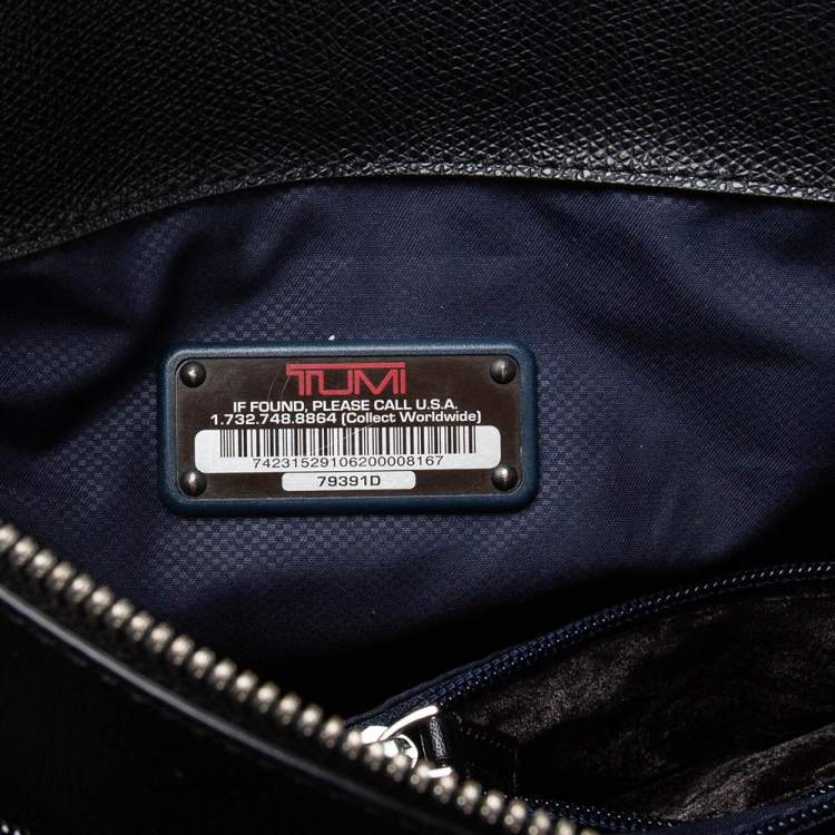 Pre Owned Tumi Black Leather Stanton Nia Commuter Briefcase Bag
