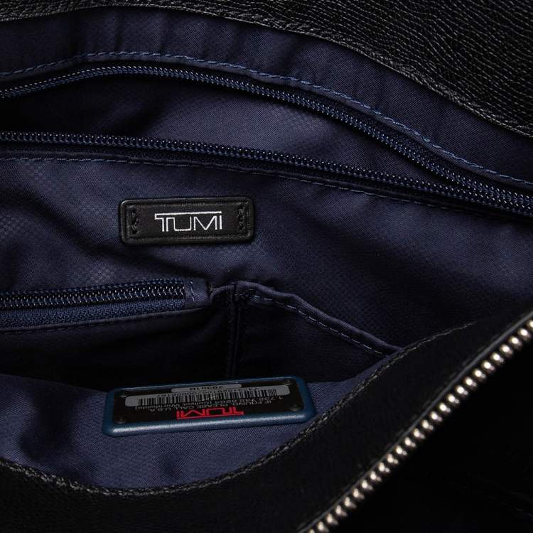 Pre Owned Tumi Black Leather Stanton Nia Commuter Briefcase Bag