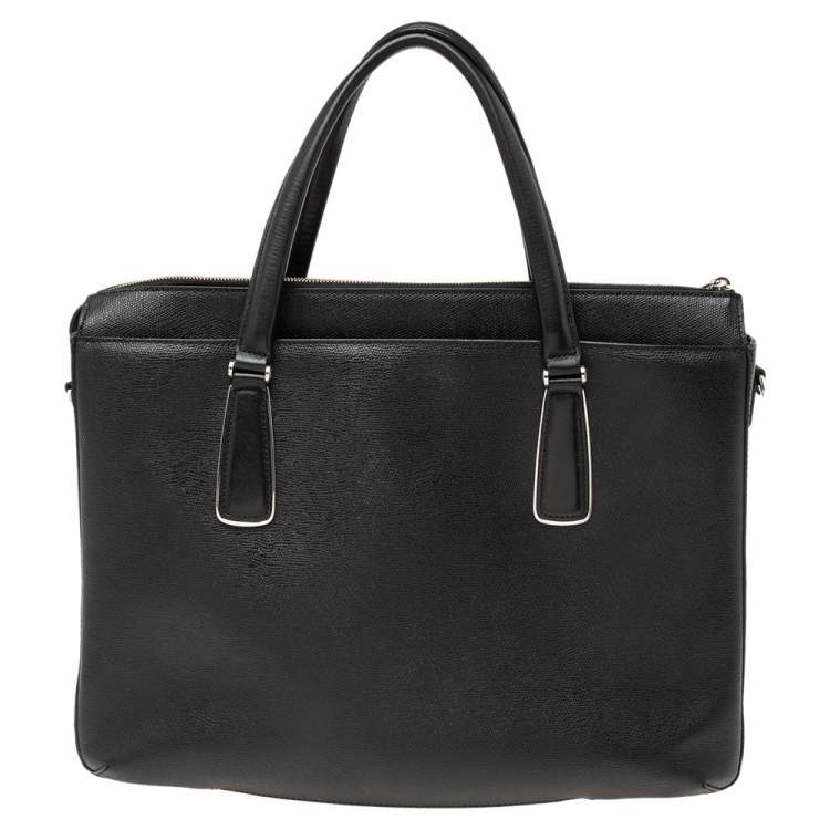 Pre Owned Tumi Black Leather Stanton Nia Commuter Briefcase Bag
