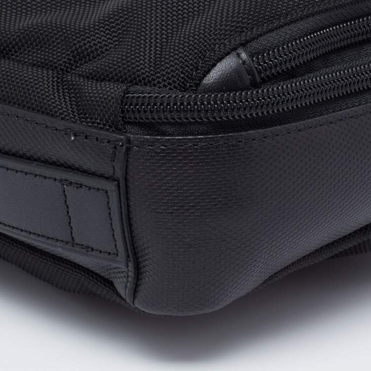 Pre Owned Tumi Black Nylon And Leather Triple Zip Alpha Pouch 