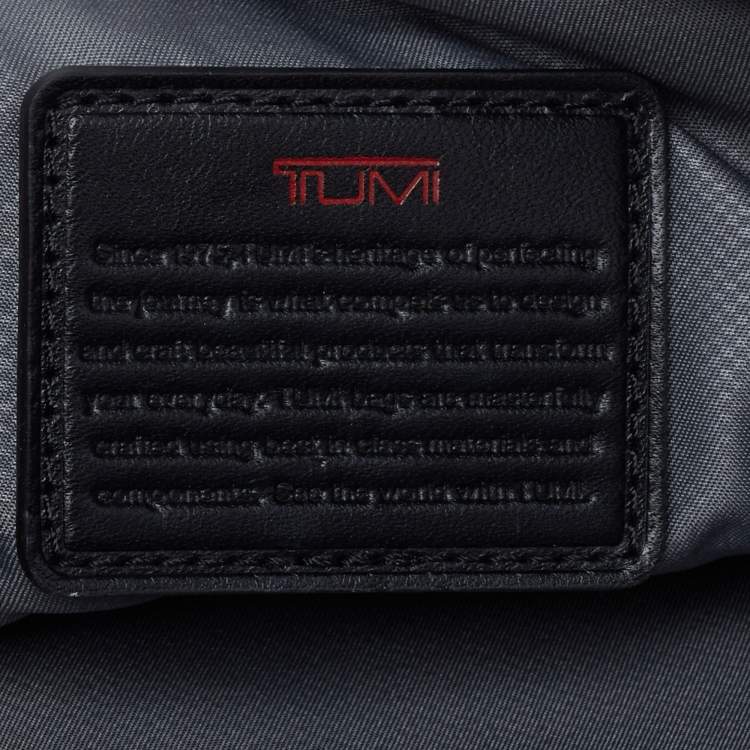 Pre Owned Tumi Black Nylon And Leather Triple Zip Alpha Pouch 