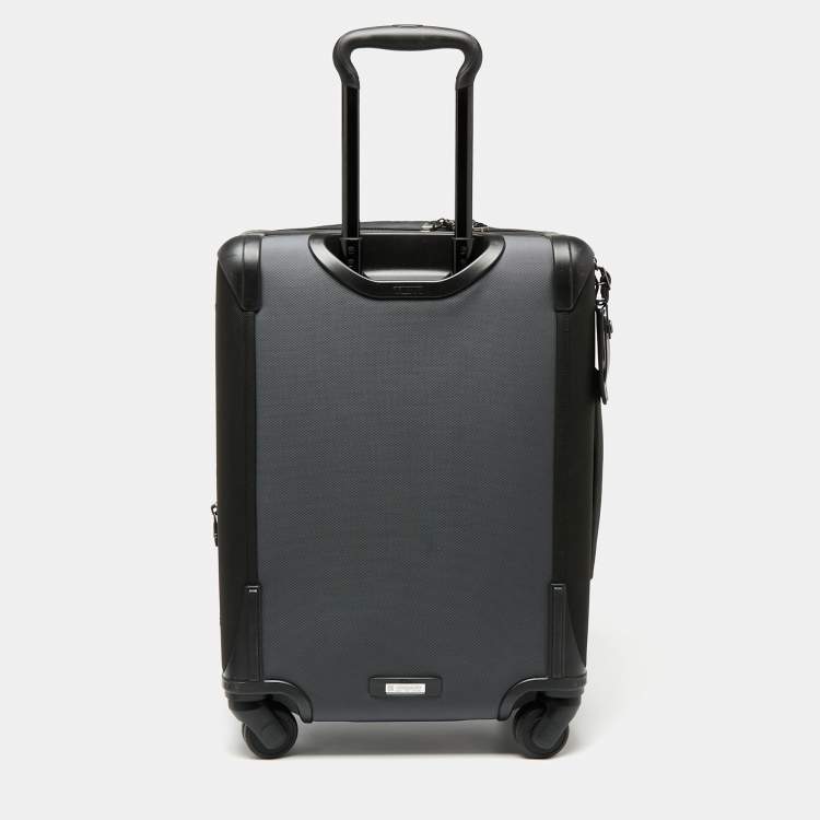 Pre Owned TUMI Dark Grey/Black Nylon Continental 4 Wheeled Alpha II Expandable Carry On Luggage