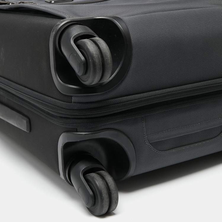 Pre Owned TUMI Dark Grey/Black Nylon Continental 4 Wheeled Alpha II Expandable Carry On Luggage