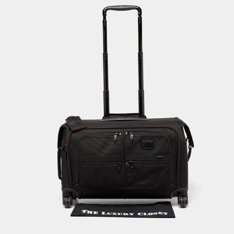 Pre Owned TUMI Black Nylon 4 Wheeled Alpha II Garment Carry On Luggage