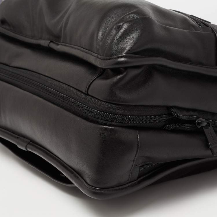 مملوكة مسبقًا TUMI Black Leather Alpha 2 Expandable Organizer Briefcase Laptop Bag