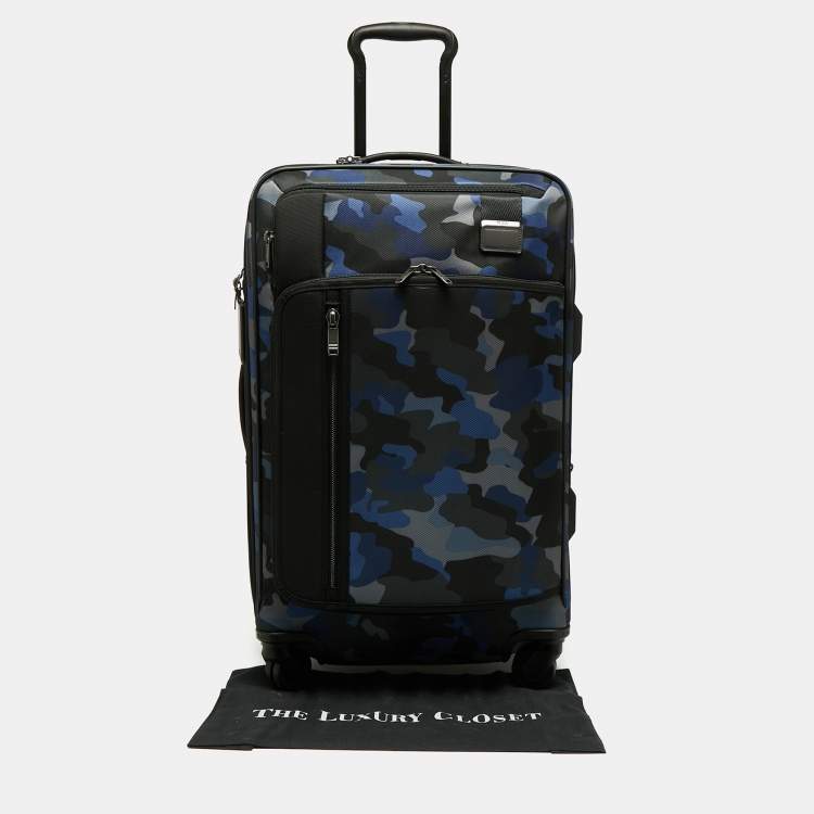 Pre Owned TUMI Blue Camouflage Nylon Merge Short Trip Expandable Packing Case