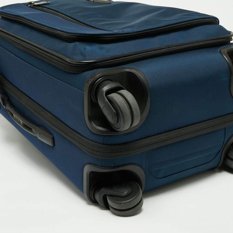 Pre Owned TUMI Blue Ballistic Nylon Merge International Expandable Carry On Luggage
