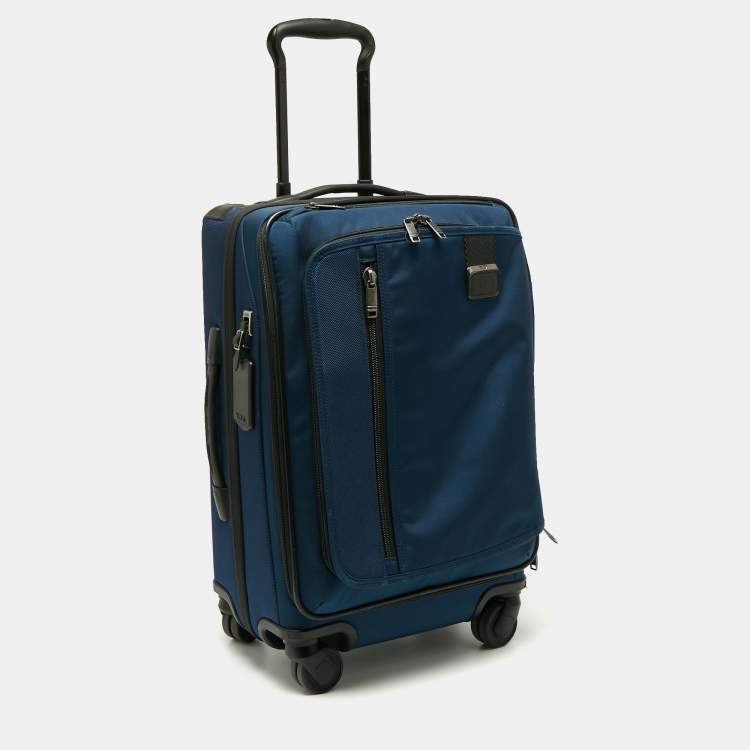 Pre Owned TUMI Blue Ballistic Nylon Merge International Expandable Carry On Luggage