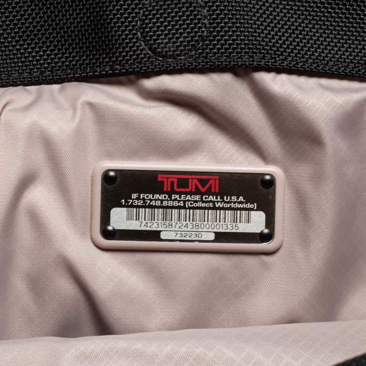 Pre Owned TUMI Black Crocodile Embossed Leather and Nylon Briefcase