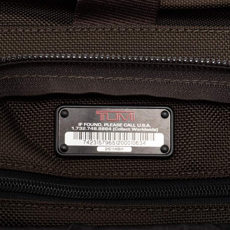 Pre Owned Tumi Brown Nylon Large Screen Laptop Briefcase Bag