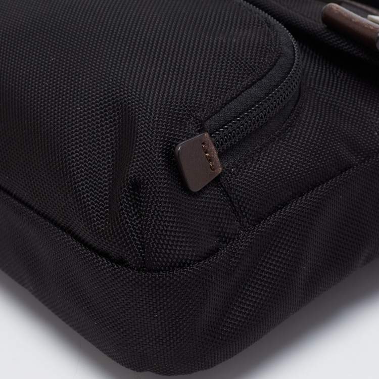 Pre Owned Tumi Black/Brown Nylon and Leather Alpha Bravo Barstow Messenger Bag
