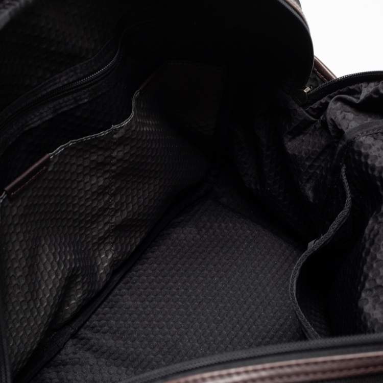 Pre Owned TUMI Black/Brown Nylon And Leather Alpha Bravo Briefcase