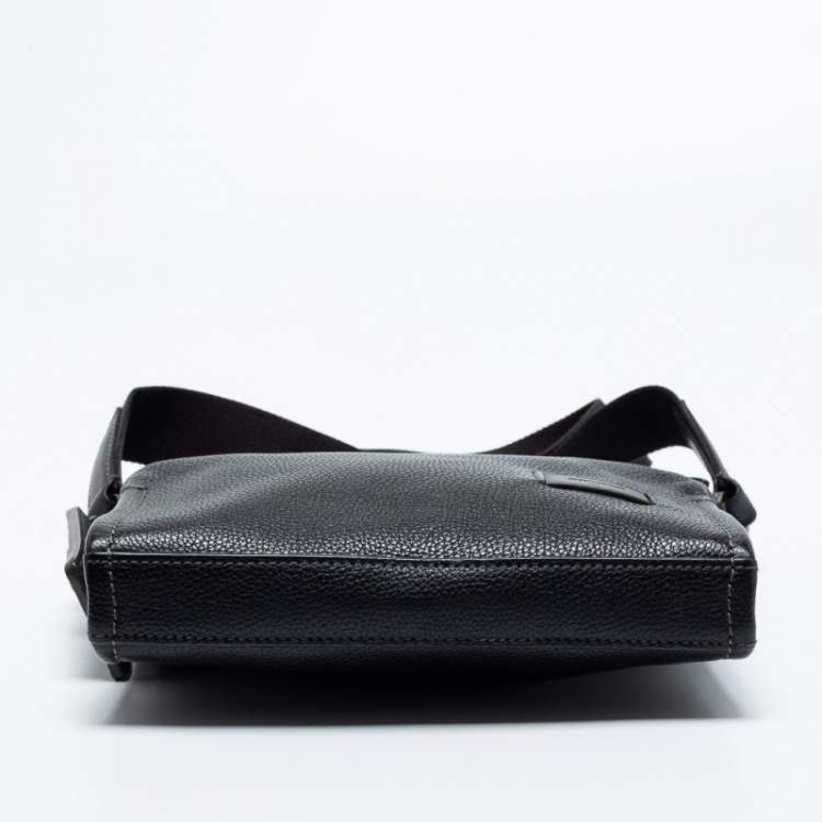 Pre Owned TUMI Black Leather Harrison Scott Messenger Bag