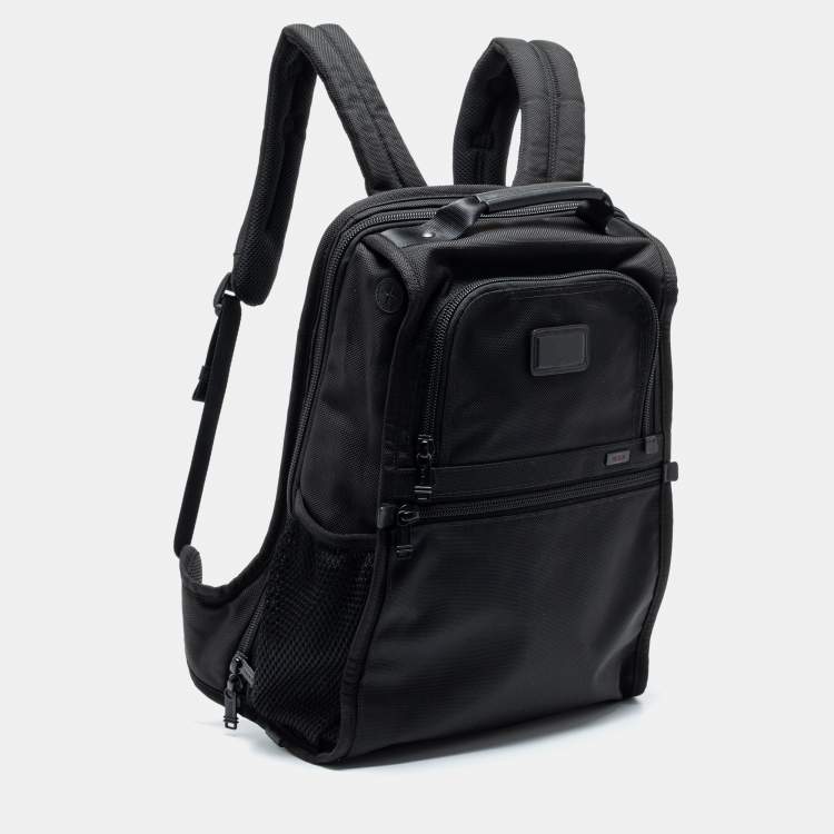 Pre Owned TUMI Black Canvas and Leather Alpha 3 Brief Pack Backpack